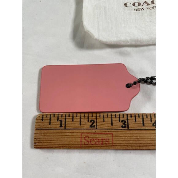 New Coach Women Pink Leather Key Chain I love Mom w/ Dust Bag Gift - Picture 3 of 3